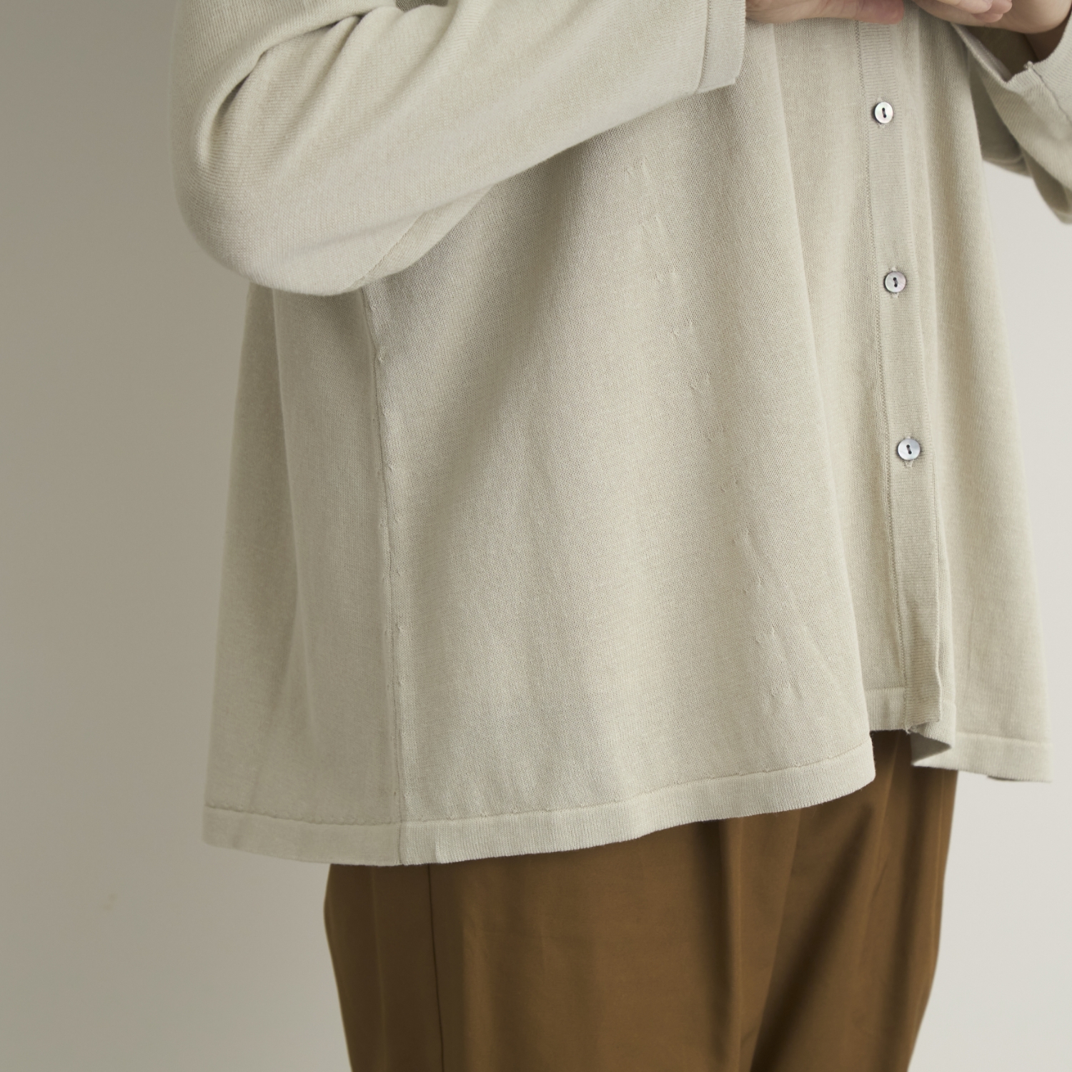 TUTIE./強撚コットンニットロングスリーブカーディガン